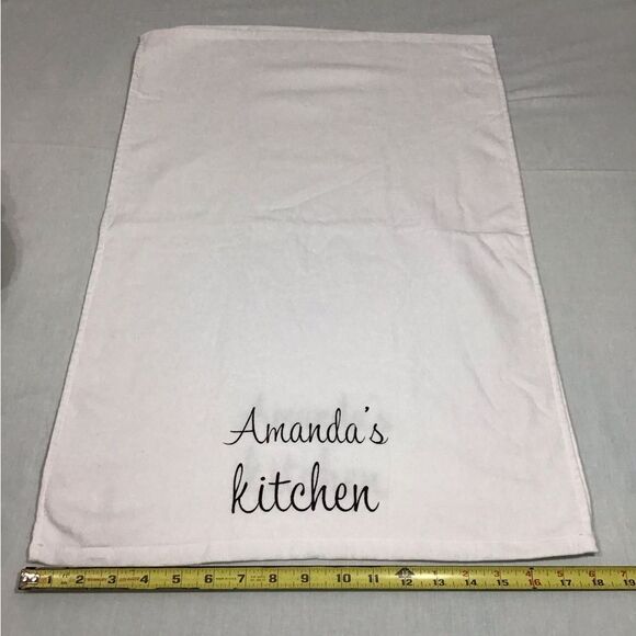 Anthropologie Cupcakes and Cashmere Personalized Kitchen Towel Amanda New White - Picture 5 of 6